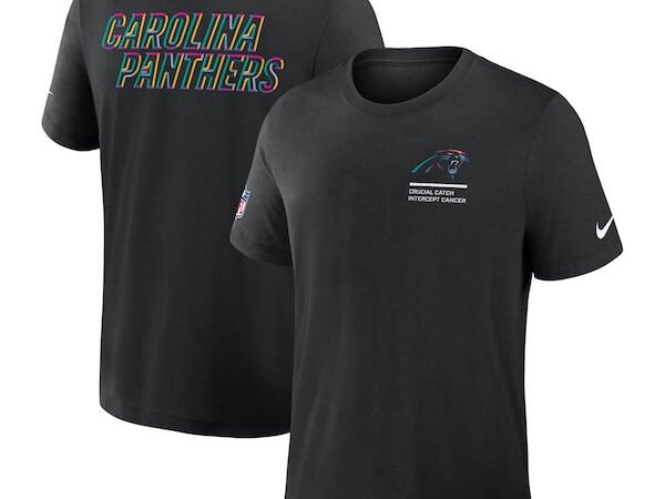 Carolina Panthers Nike 2025 NFL Crucial Catch Tri-Blend Dri-FIT T-Shirt - Black