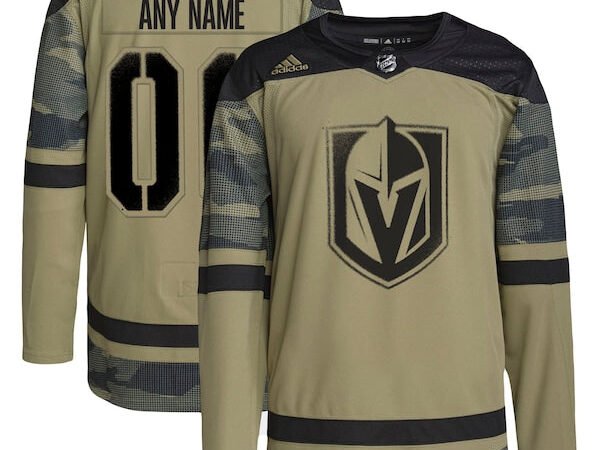 Vegas Golden Knights adidas Military Appreciation Team Authentic Custom Practice Jersey - Camo