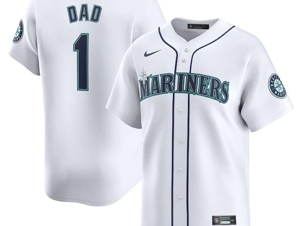 Seattle Mariners Nike #1 Dad Home Limited Jersey - White