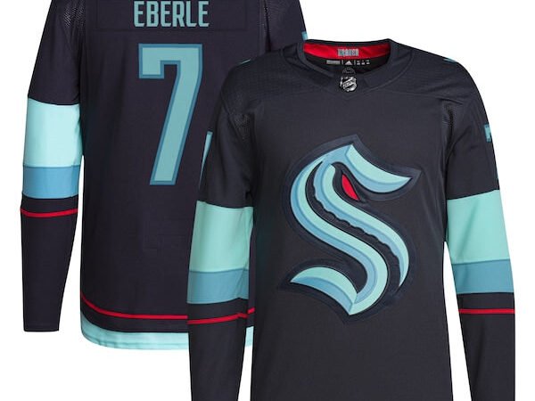 Jordan Eberle Seattle Kraken adidas Home Primegreen Authentic Pro Player Jersey - Deep Sea Blue/White