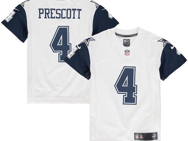 Dak Prescott Dallas Cowboys Nike Youth Color Rush Game Jersey - White/Navy