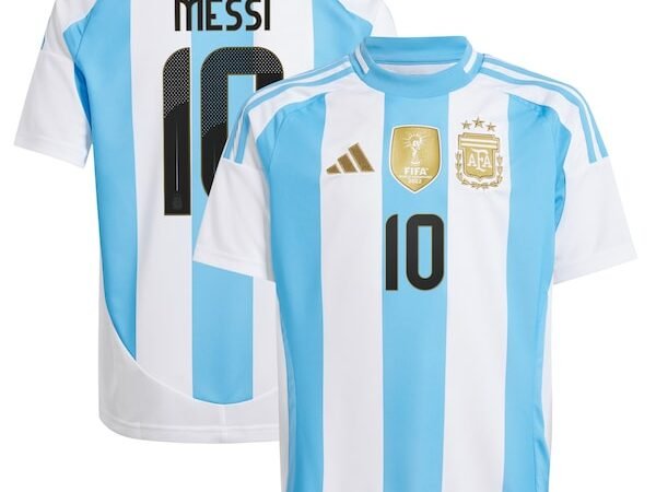 Lionel Messi Argentina National Team adidas Youth 2024 Home Replica Player Jersey - White/Blue