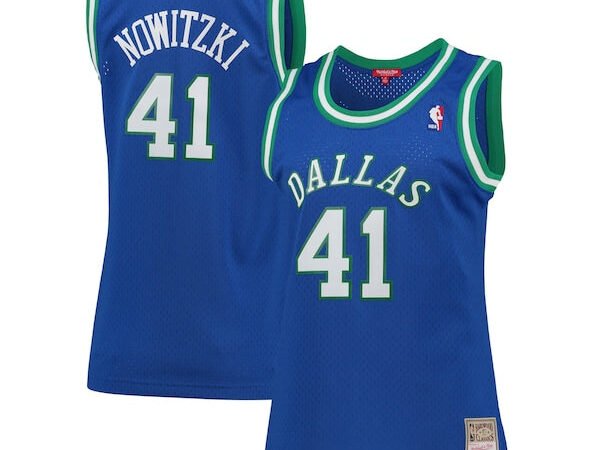Dirk Nowitzki Dallas Mavericks Women's  Hardwood Classics Swingman Jersey - Blue