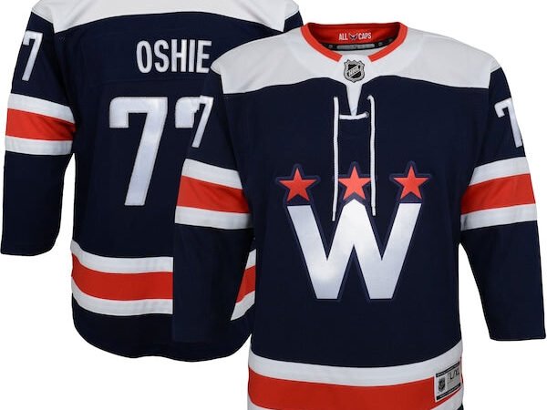 TJ Oshie Washington Capitals Youth Alternate Premier Player Jersey - Navy/Red