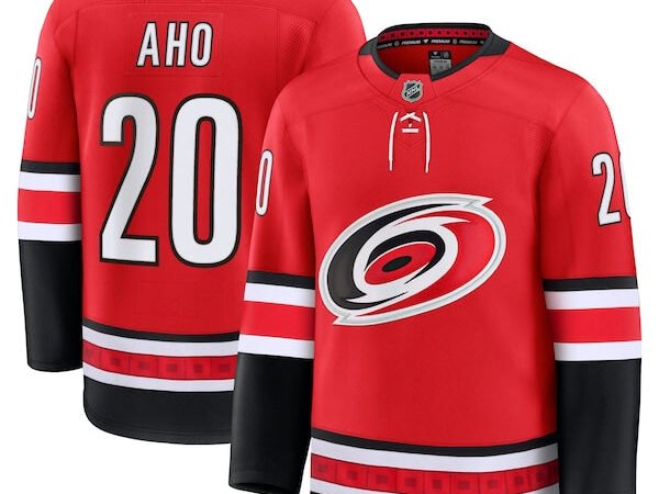 Sebastian Aho Carolina Hurricanes  Alternate Premium Jersey - Red/Black/White