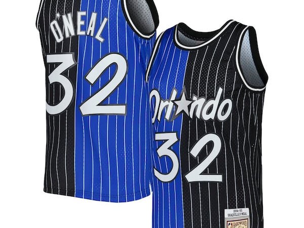 Shaquille O'Neal Orlando Magic Hardwood Classics 1994/95 Split Swingman Jersey - Blue/Black