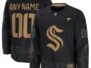Seattle Kraken  2024 Military Appreciation Personalized Long Sleeve Practice Jersey - Black