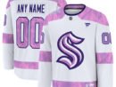 Seattle Kraken  2024 Hockey Fights Cancer Custom Practice Jersey - White