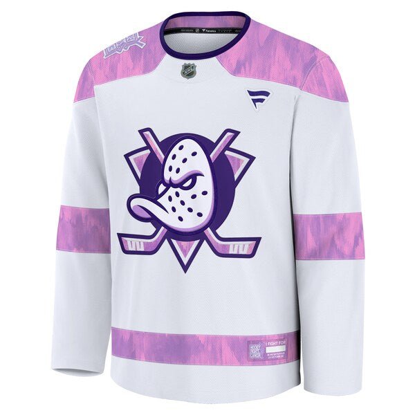 Anaheim Ducks 2024 Hockey Fights Cancer Practice Jersey - White