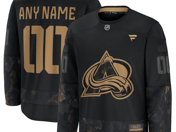 Colorado Avalanche  2024 Military Appreciation Personalized Long Sleeve Practice Jersey - Black