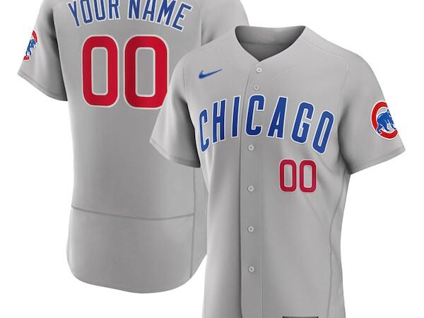 Chicago Cubs Nike Road Authentic Custom Jersey - Gray