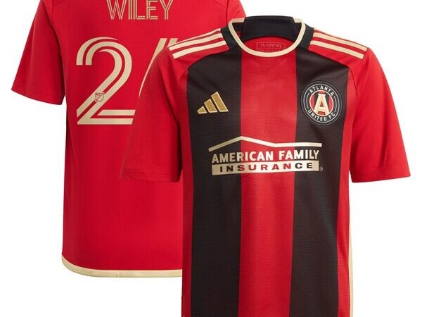 Caleb Wiley Atlanta United FC adidas Youth 2024 The17's Kit Replica Player Jersey - Black