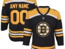 Boston Bruins Youth Home Replica Custom Jersey - Black