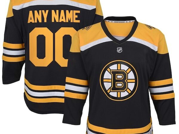 Boston Bruins Youth Home Replica Custom Jersey - Black