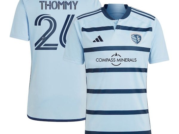 Erik Thommy Sporting Kansas City adidas 2024 Hoops 4.0 Replica Player Jersey – Light Blue