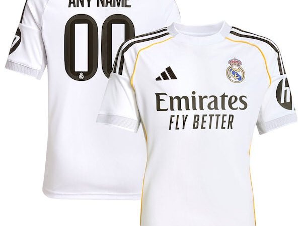 Los Merengues adidas Youth 2025/26 Home Replica Custom Jersey - White/Blue