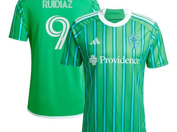 Raul Ruidiaz Seattle Sounders FC adidas 2024 The Anniversary Kit Replica Player Jersey – Green