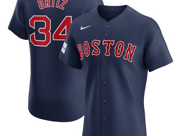 David Ortiz Boston Red Sox Nike Alternate Elite Sponsor Patch Player Jersey - Navy