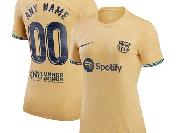 Barcelona Nike Women's 2022/23 Away Replica Custom Jersey - Yellow