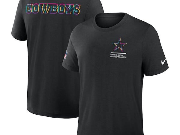 Dallas Cowboys Nike Tall 2025 NFL Crucial Catch Tri-Blend Dri-FIT T-Shirt - Black