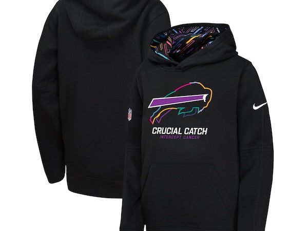 Buffalo Bills Nike Youth 2024 NFL Crucial Catch Pullover Hoodie - Black