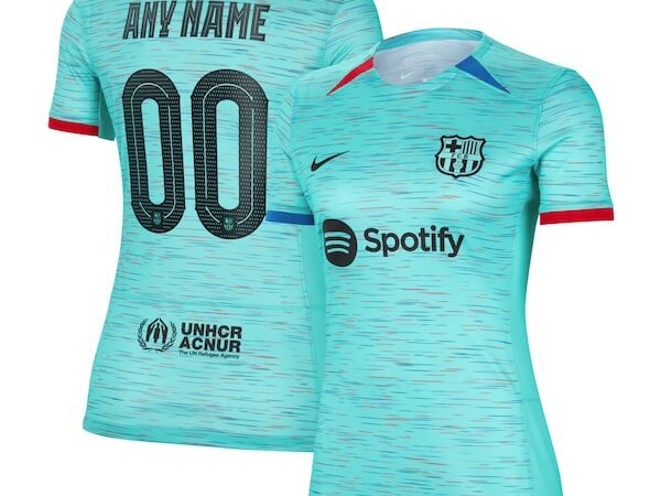 Barcelona Nike Women's 2023/24 Third Custom Replica Jersey - Aqua