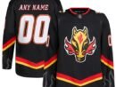 Calgary Flames adidas Alternate Primegreen Authentic Custom Jersey - Black