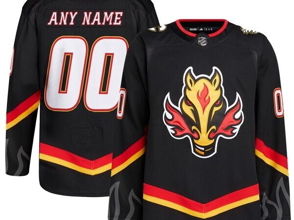 Calgary Flames adidas  Alternate  Primegreen Authentic Custom Jersey - Black