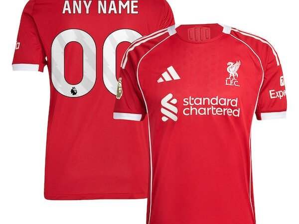 Liverpool adidas  2025/26 Home Custom Authentic Jersey - Red/Green