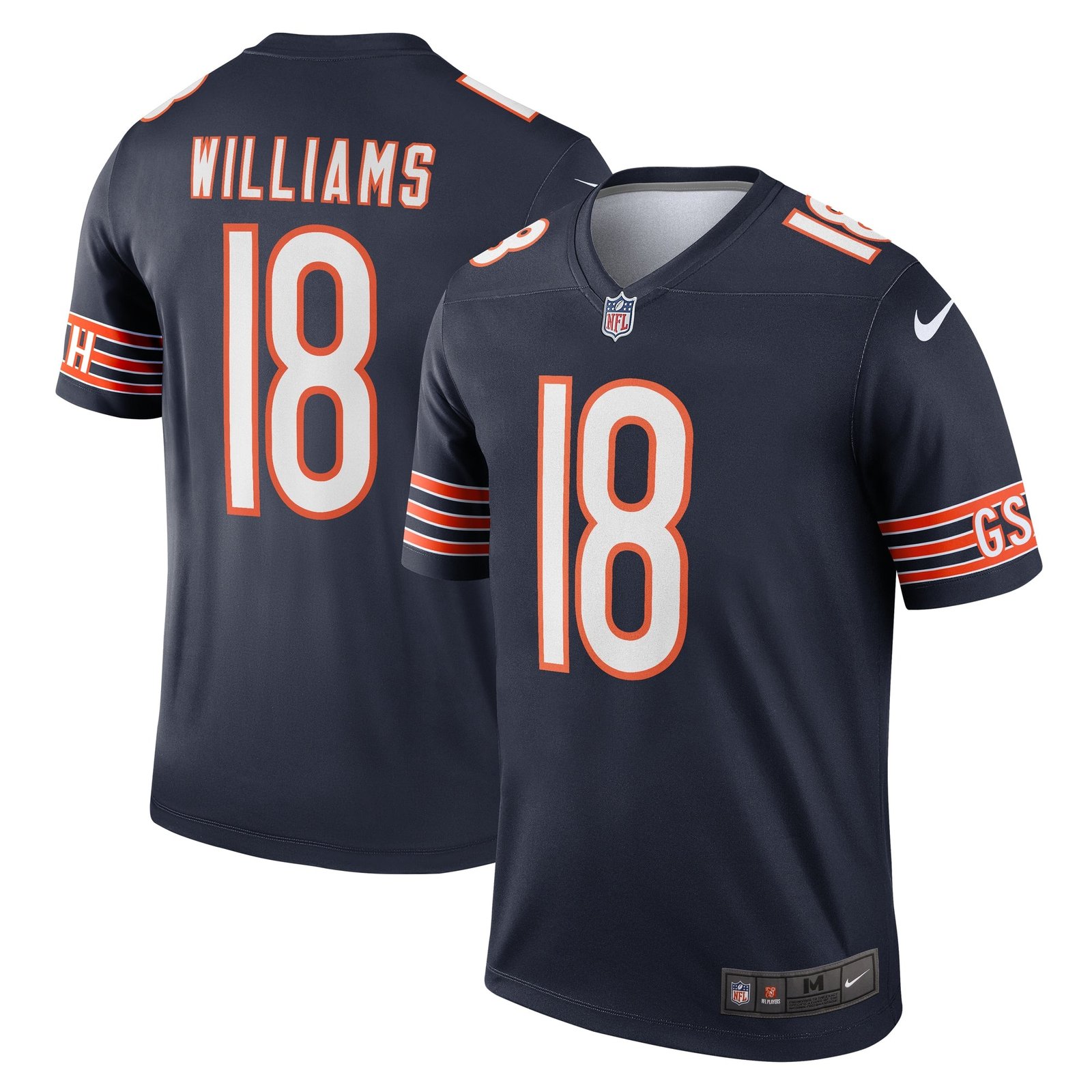 Caleb Williams Chicago Bears Nike Alternate Legend Player Performance Top - Orange/Navy