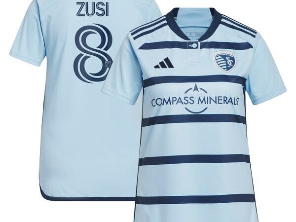 Graham Zusi Sporting Kansas City adidas Women's 2024 Hoops 4.0 Replica Player Jersey - Light Blue