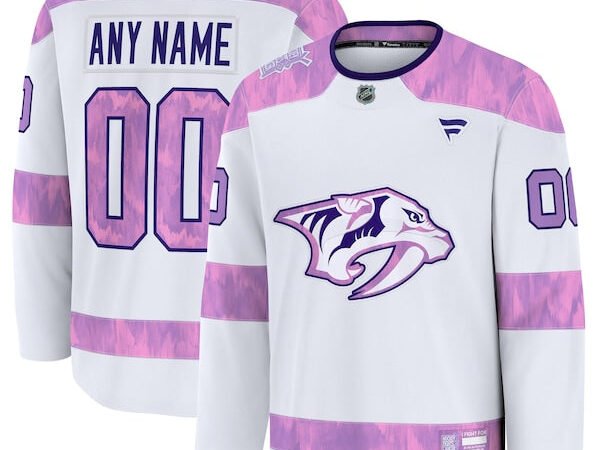 Nashville Predators  2024 Hockey Fights Cancer Custom Practice Jersey - White