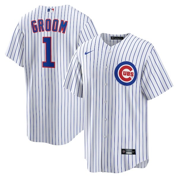 Chicago Cubs Nike #1 Groom Home Replica Jersey - White
