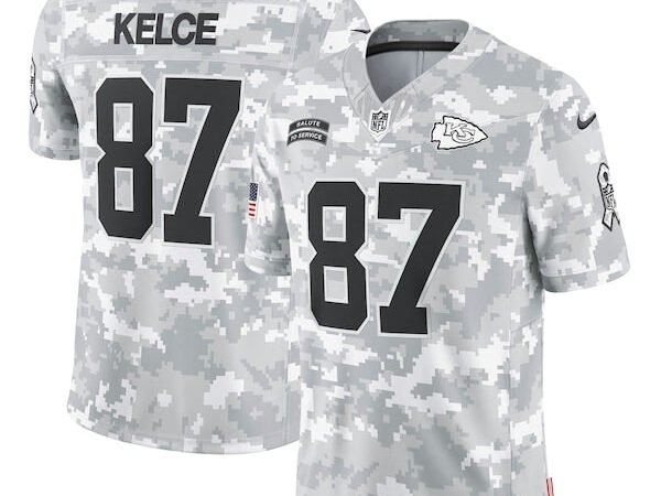 Travis Kelce Kansas City Chiefs Nike 2024 Salute to Service Limited Jersey - Arctic Camo
