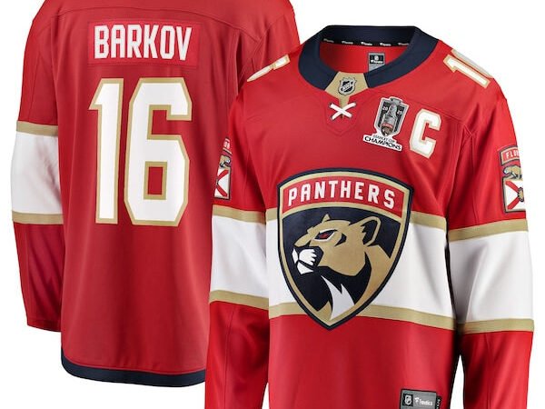 Aleksander Barkov Florida Panthers  2025 Stanley Cup Champions Breakaway Jersey - Red