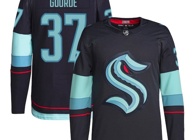 Yanni Gourde Seattle Kraken adidas Home Authentic Primegreen Player Jersey - Navy