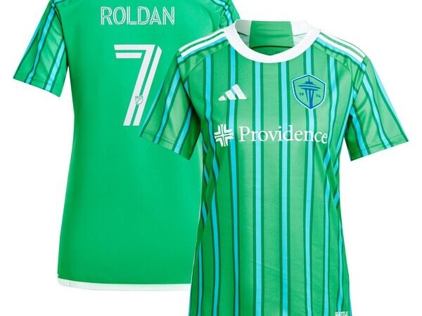 Cristian Roldan Seattle Sounders FC adidas Women's 2024 The Anniversary Kit Replica Player Jersey – Green