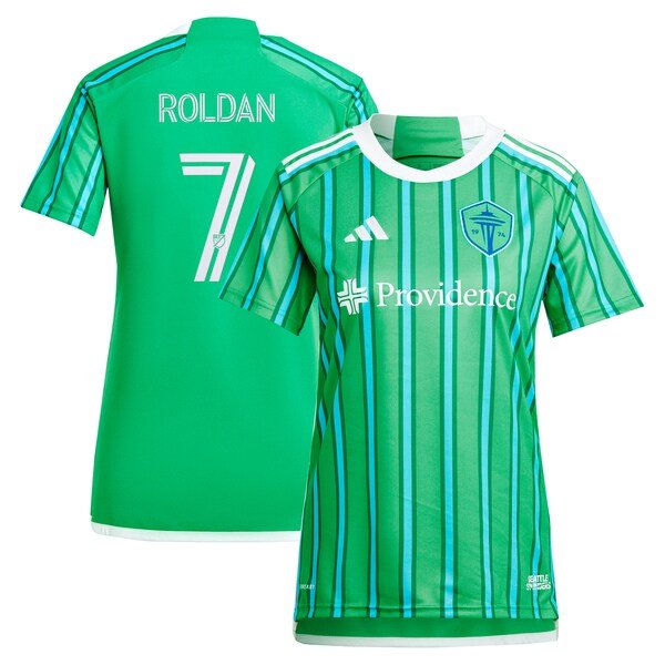 Cristian Roldan Seattle Sounders FC adidas Women's 2024 The Anniversary Kit Replica Player Jersey – Green