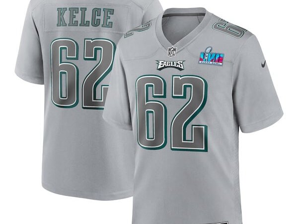 Jason Kelce Philadelphia Eagles Nike Super Bowl LVII Patch Atmosphere Fashion Game Jersey - Gray