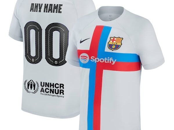 Barcelona Nike 2022/23 Third Breathe Stadium Replica Custom Jersey - Gray