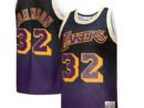 Magic Johnson Los Angeles Lakers 1984/85 Hardwood Classics Fadeaway Swingman Player Jersey - Purple/Black/Gold