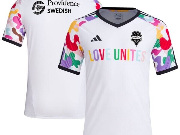 Seattle Sounders FC adidas 2024 Pride Pre-Match Top - White
