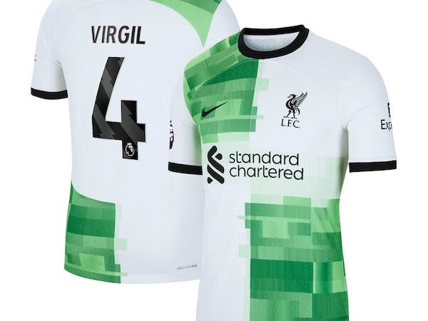 Virgil van Dijk Liverpool Nike 2023/24 Away Authentic Player Jersey - White/Red