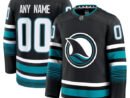 San Jose Sharks Alternate Premium Custom Jersey - Black/Teal