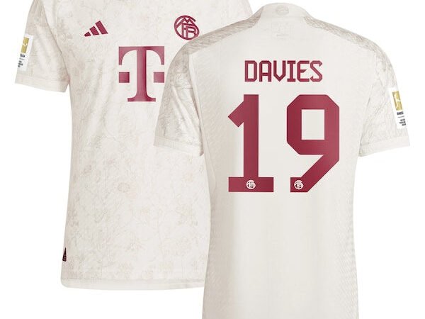 Alphonso Davies Bayern Munich adidas 2023/24 Third Authentic Jersey - White