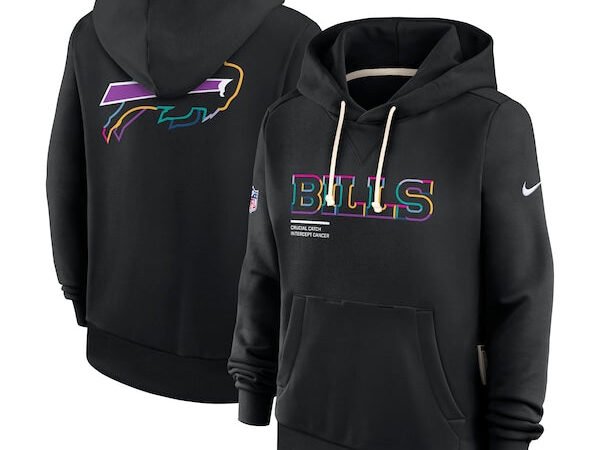 Buffalo Bills Nike Women's 2025 NFL Crucial Catch Sideline Standard Issue Dri-FIT Hoodie - Black