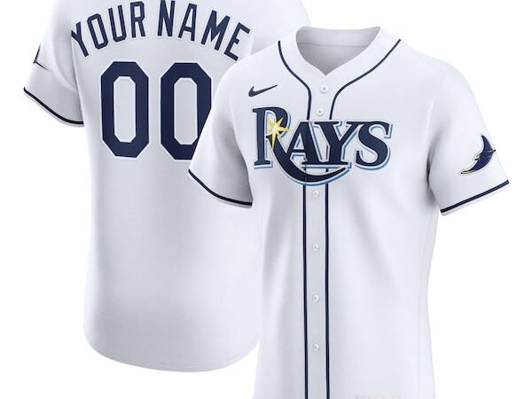 Tampa Bay Rays Nike Home Elite Custom Jersey - White