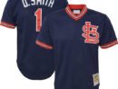 Ozzie Smith St. Louis Cardinals Youth Cooperstown Collection Mesh Batting Practice Jersey - Navy