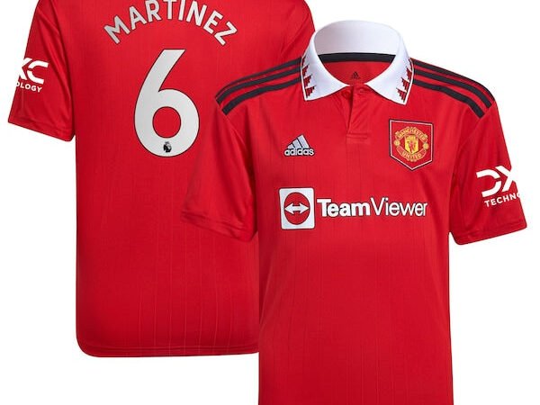 Lisandro Martínez Manchester United adidas Youth 2022/23 Home Replica Player Jersey - Red
