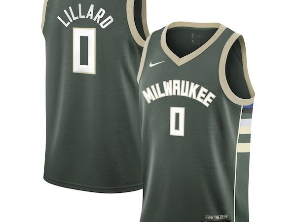 Damian Lillard Milwaukee Bucks Nike Youth Swingman Jersey - Icon Edition - Hunter Green